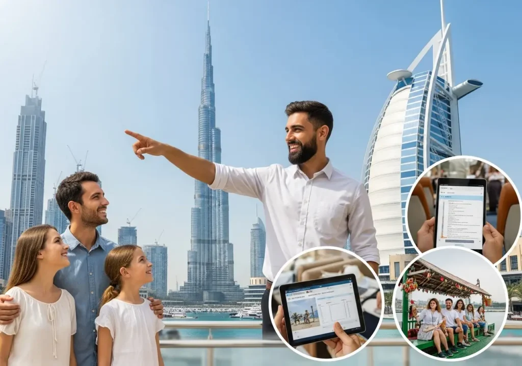 Experiencing a Guided Visit Dubai with expert tour guidance, exploring a Dubai tour itinerary with a professional tour guide.