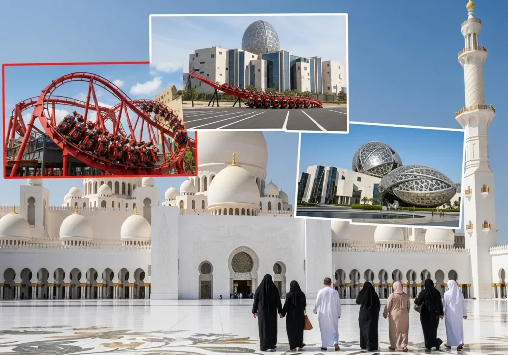 Exploring the best of Grand Mosque and City Tours Abu Dhabi, featuring the Sheikh Zayed Grand Mosque and a modern Abu Dhabi tour.