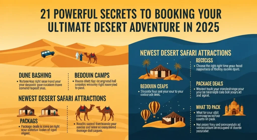 Best Desert Safari Attractions: Uncover 21 powerful secrets to booking your ultimate desert adventure. Explore Dune Bashing, Bedouin camps, and the newest Best Desert Safari Attractions for an unforgettable 2025 trip.