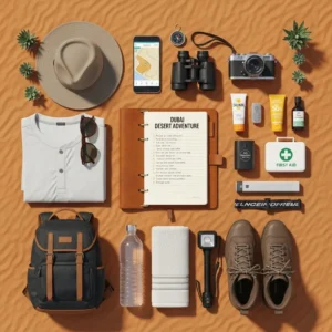 Dubai Desert Checklist: Uncover 17 powerful secrets and the ultimate packing list for your Dubai Desert Adventure, covering attire, safety, gear, and essential booking tips.