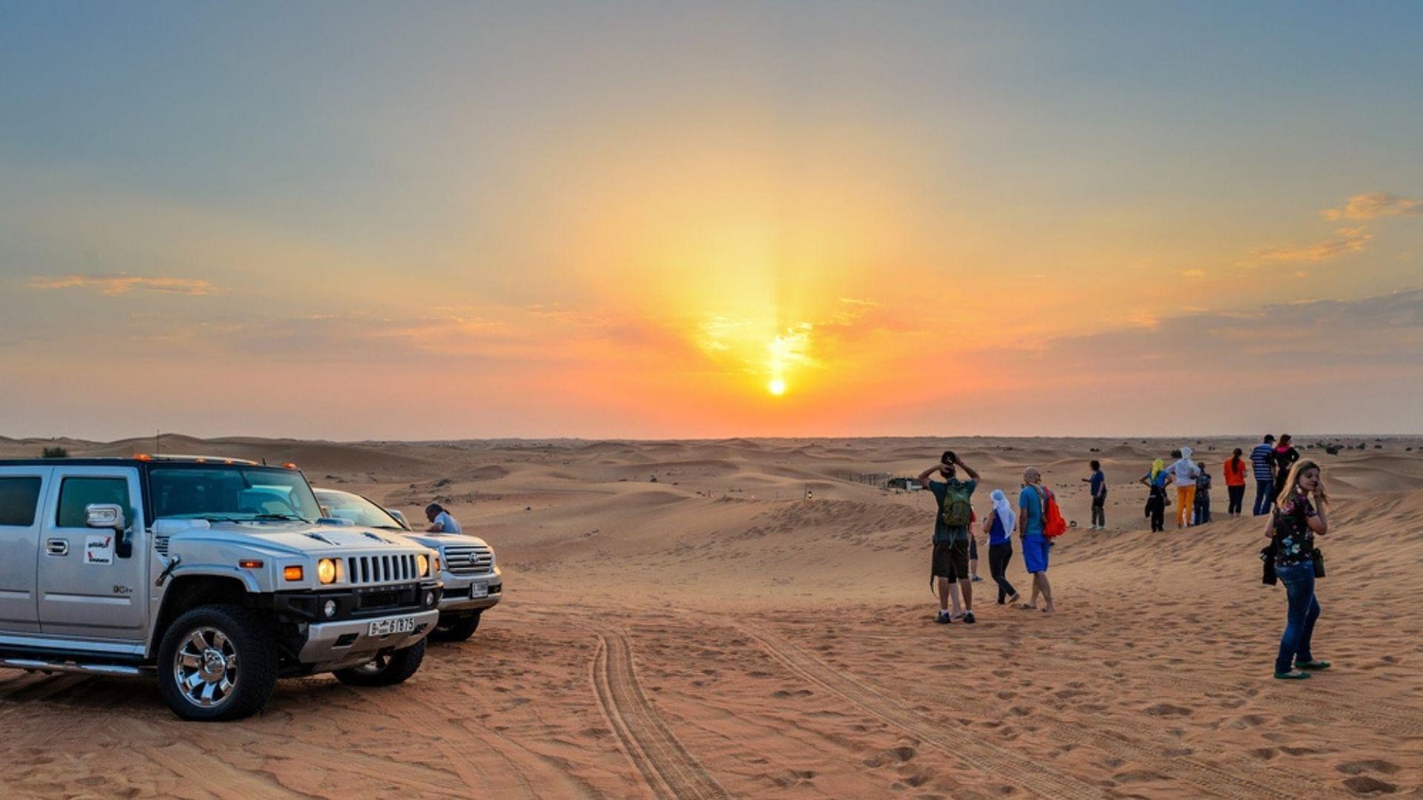 Evening desert safari Dubai at sunset